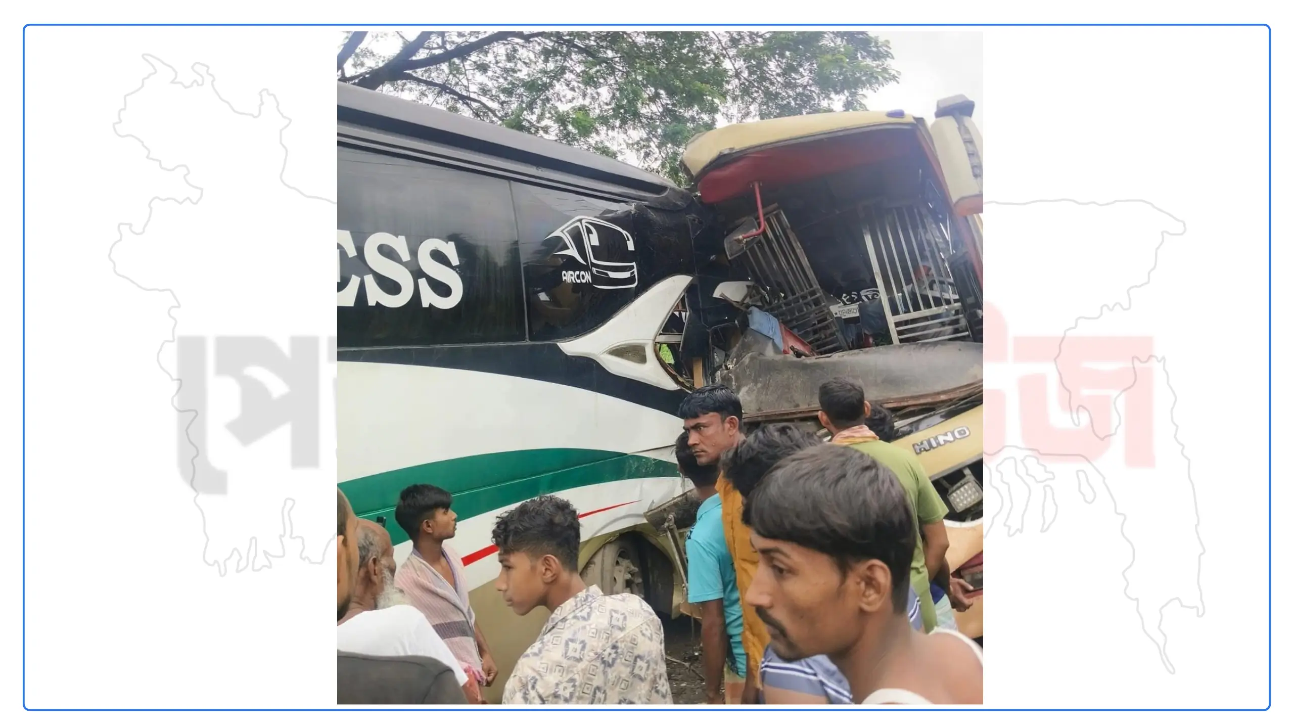 ঢাকা-পাবনা মহাসড়কে মুখোমুখি দুই বাসের সংঘর্ষ, আহত ৭ জন!