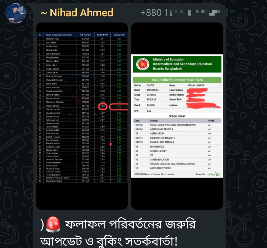 এসএসসি-দাখিলের ফল প্রকাশকে ঘিরে ফের সক্রিয় প্রতারক চক্র; ‘রেজাল্ট পরিবর্তনের’ নামে অর্থ আদায়ের অভিযোগ!
