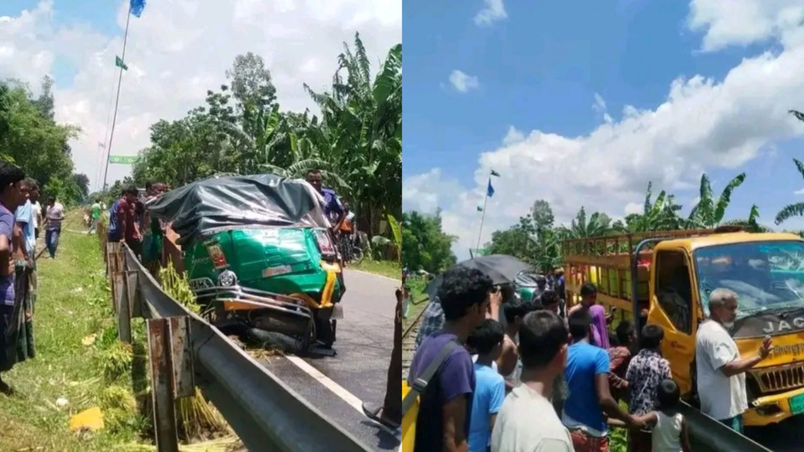 কুড়িগ্রামের রাজারহাটে পিকআপ সিএনজি মুখোমুখি সংঘর্ষে নিহত ১, আহত ৪ জন