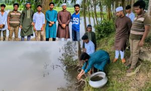 শেরপুরে দেশীয় পোনা মাছ অবমুক্ত করল ইয়ুথ অ্যান্ড সোশ্যাল ওয়েলফেয়ার ফাউন্ডেশন