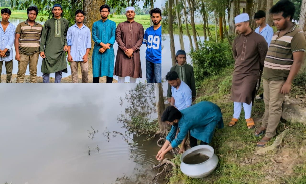 শেরপুরে দেশীয় পোনা মাছ অবমুক্ত করল ইয়ুথ অ্যান্ড সোশ্যাল ওয়েলফেয়ার ফাউন্ডেশন