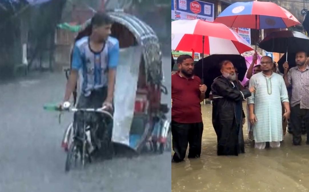 রেকর্ড বৃষ্টিতে চট্টগ্রাম অচল, জলাবদ্ধতায় চরম দুর্ভোগ